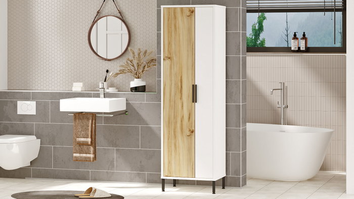 Hanah Home Armario Multiusos Dy1-Wk Nogal y Blanco